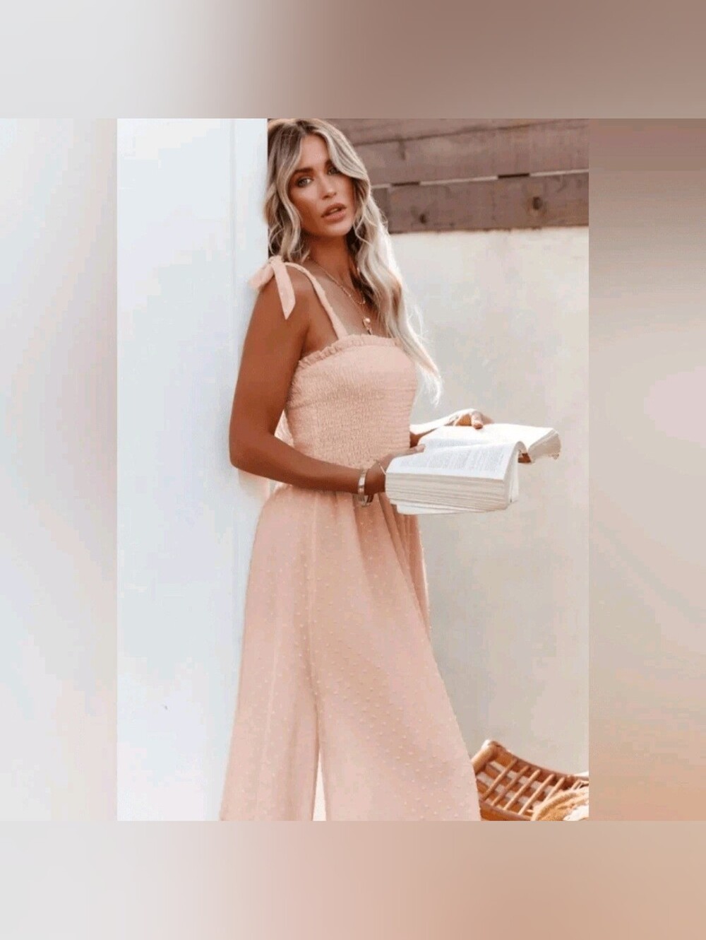Sleeveless Smocked Maxi Dress With Side Split - Picture 5 of 7